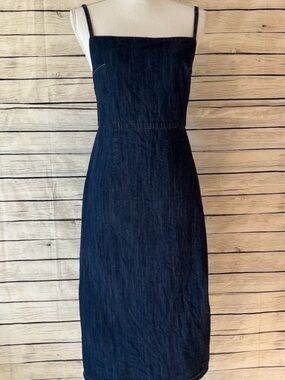 NWT, Zara RDF Midi Dark Denim Dress, Size Large